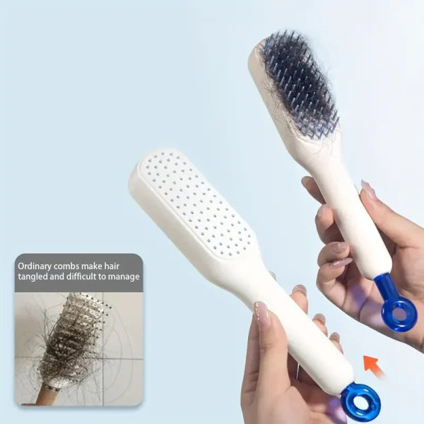 Self-Cleaning Hair Brush, One-Click Telescopic Hair Comb