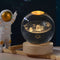 3D Galaxy Solar System Crystal Ball Night Light with Wooden Base